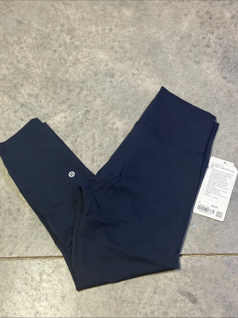 Lululemon Wunder Train High-Rise Crop 23"‎ True Navy Blue Women's Size 8 NWT